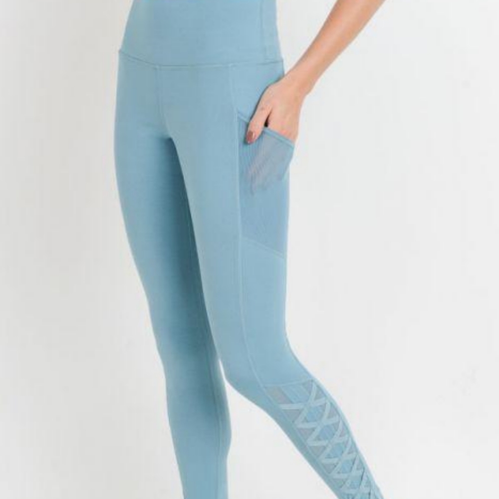 blue leggings